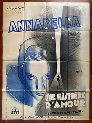 Affiche originale cinéma UNE HISTOIRE D'AMOUR Paul Féjos ANNABELLA 120x160cm