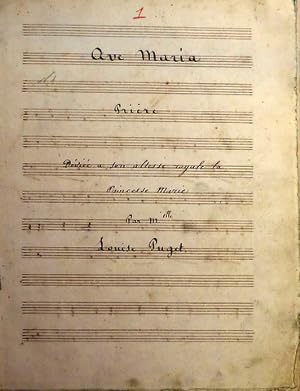 Seller image for [Musikmanuskript d. Zt.] Ave Maria / Prire / Ddie  son altesse royale la / Princesse Marie / par Melle. / Louise Puget for sale by Paul van Kuik Antiquarian Music