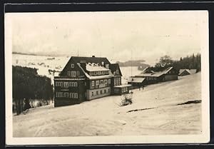 Ansichtskarte Stemberskova horská bouda, Panoráma a Jiráskuv dum, Orlické Hory