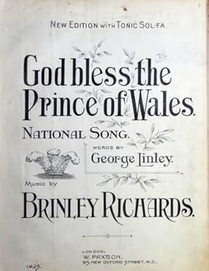 Imagen del vendedor de God bless the Prince of Wales. National song. Words by George Linley a la venta por Paul van Kuik Antiquarian Music