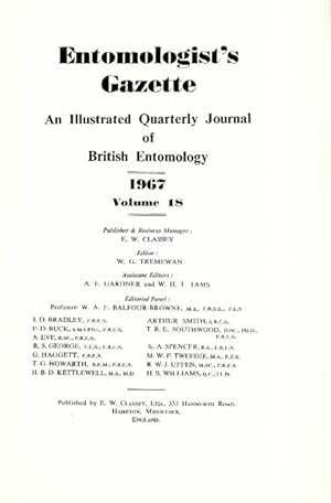 Entomologist's Gazette. Vol. 18 (1967), Title page and Index