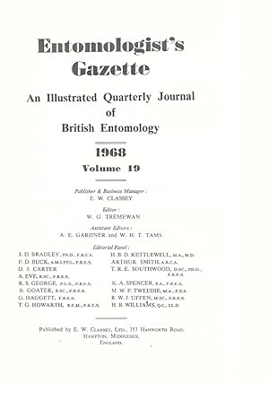 Entomologist's Gazette. Vol. 19 (1968), Title page and Index