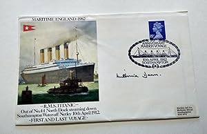 First Day Cover 70th Anniversary of the Maiden Voyage of R.M.S. Titanic 10th April 1912. Signed b...