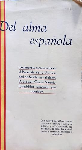 Imagen del vendedor de DEL ALMA ESPAOLA a la venta por ABACO LIBROS USADOS