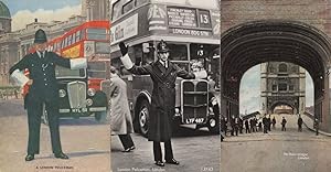 Police at Tower Bridge London Traffic Control RPC Bus 3x Postcard s