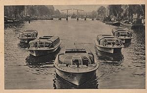 Amsterdam Boat Trips Canal Tour Old Holland Map Advertising Postcard