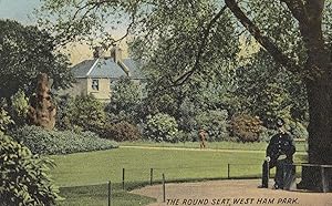 Policeman at Round Seat West Ham Park London Old Postcard