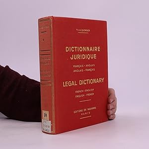 Image du vendeur pour Dictionnaire Juridique. Francais - Anglais. Legal Dictionary. French - English mis en vente par Bookbot