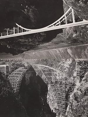 Gueuroz Pont Bridge Amazing Scaffolding View Vintage 2x French Postcard s