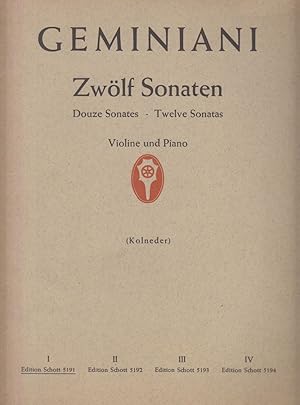 Bild des Verkufers fr Sonatas Op.1 Nos.1-3 for Violin and basso continuo zum Verkauf von Hancock & Monks Music