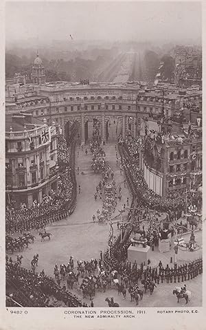 Coronation 1911 Royal Procession Admirality Arch London RPC Postcard