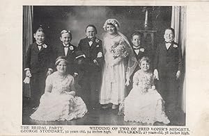 Fred Ropers Midgets Antique Wedding Party Portrait Postcard
