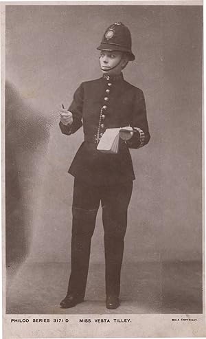 Miss Vesta Tilley As Policeman Old Real Photo Actress LGBT Postcard