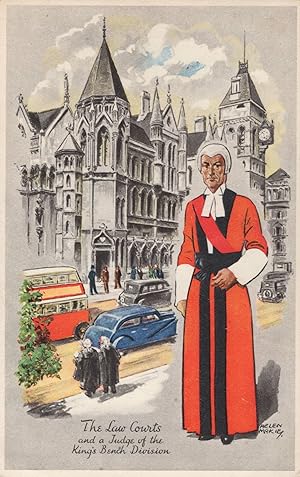 London Law Courts Judge Of The Kings Bench Division Old Postcard