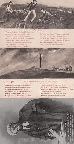 Sergeant Buzfuz Charles Dickens Gibbet Hindhead Hill 3x Old Postcard