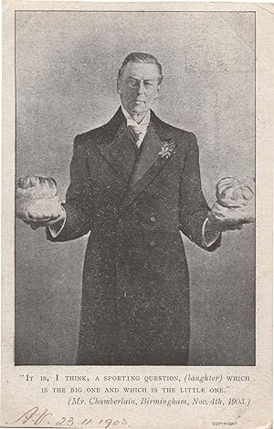Mr Chamberlains Speech Loaves Of Bread Birmingham 1903 Postcard