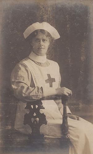 WW1 Red Cross Nurse PB Old Panel Antique Postcard