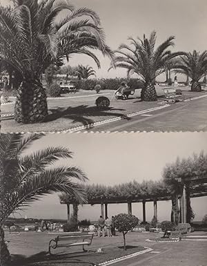 Santander Jardine de Piquio World Globe 2x Vintage RPC Spain Postcard s