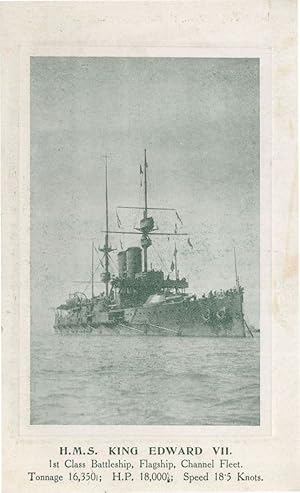 HMS King Edward VII War Battleship Rare Hutson Bros Ship Postcard