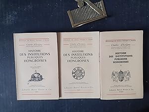 Image du vendeur pour Histoire des Institutions publiques hongroises - Tomes 1, 2, 3 mis en vente par Librairie de la Garenne