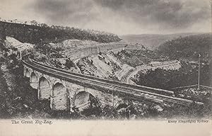 Sydney The Great Train Railway Zig Zag Old Australia Postcard