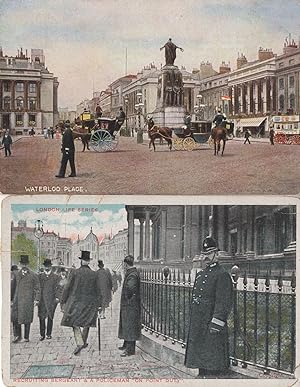 Waterloo Place & Recruiting Sergeant Policeman 2x Postcard Please Read
