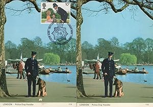 London Police Alsation Dog Handler FDC Mint 2x 1970s Rare Postcard s