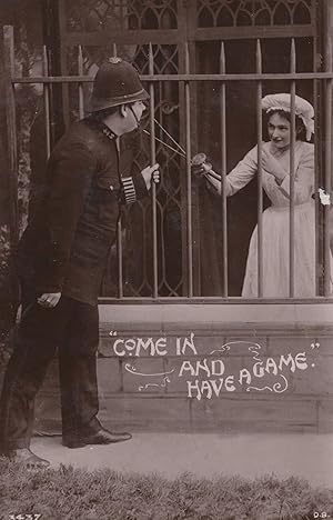 Prostitute Tempting London Policeman Into Brothel Old RPC Postcard