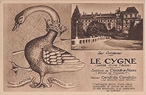 Le Cygne French Swan Hotel Les Emblemes Old Advertising Postcard