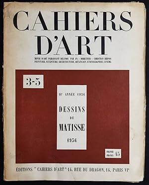 Seller image for Dessins de Matisse 1936. Cahiers d'Art. Revue d'art paraissant dix fois par an. No. 3-5. 11e anne 1936. for sale by Antiquariat Haufe & Lutz