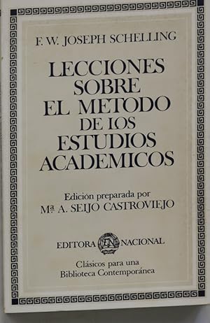 Imagen del vendedor de Lecciones sobre el mtodo de los estudios acadmicos a la venta por Librera Alonso Quijano