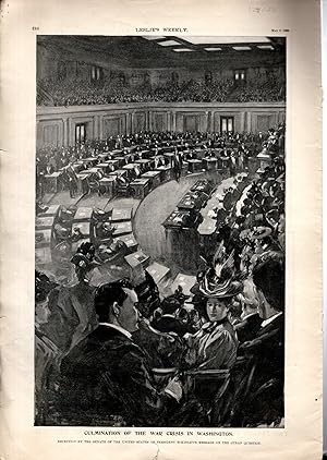 Immagine del venditore per ENGRAVING: "Culmination of the War Crisis in Washington".engravings from Leslie's Weekly May 5, 1898 venduto da Dorley House Books, Inc.