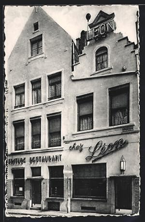 Seller image for Ansichtskarte Brssel / Bruxelles, Friture-Restaurant Lon, Rue des Bouchers 18-20 for sale by Bartko-Reher