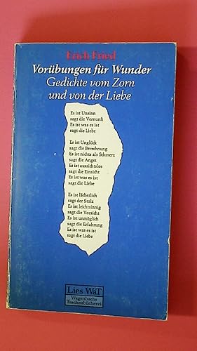 Seller image for VORBUNGEN FR WUNDER. Gedichte vom Zorn und von der Liebe for sale by Butterfly Books GmbH & Co. KG