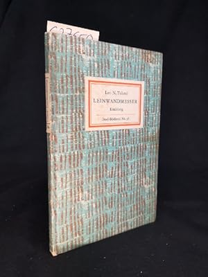 Imagen del vendedor de Leinwandmesser. Erzhlung. Insel-Bcherei Nr. 36/1B. 8. Aufl. a la venta por ANTIQUARIAT Franke BRUDDENBOOKS