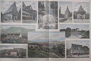 orig. kolorierter Holzstich - Bilder aus Goslar (Vielansicht) 10 kolorierte Ansichten