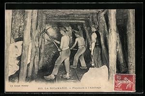 Carte postale St-Étienne, Mineurs au travail, Bergarbeiter bei der Arbeit