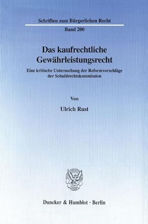 Seller image for Das kaufrechtliche Gewhrleistungsrecht. for sale by BuchWeltWeit Ludwig Meier e.K.