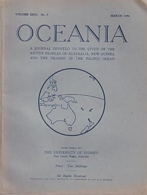 Seller image for OCEANIA - A Journal devoted to the Study of the Native Peoples of Australia, New Guinea, and the Islands of the Pacific Ocean (Volume XXVI, No.3, 1956) for sale by Jean-Louis Boglio Maritime Books