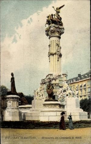 Ansichtskarte / Postkarte Donostia San Sebastian Baskenland, Monumento del Centenario de 1913