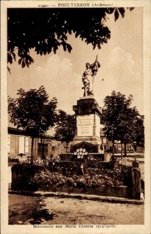 Ansichtskarte / Postkarte Poix Terron Ardennes, Monument aux Morts