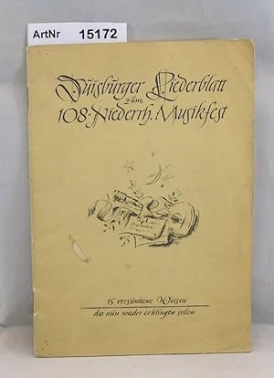 Bild des Verkufers fr Duisburger Liederheft zum 108 Niederrhischen Musikfest zum Verkauf von Die Bchertruhe