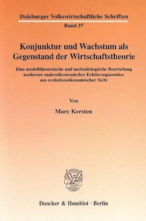 Seller image for Konjunktur und Wachstum als Gegenstand der Wirtschaftstheorie. for sale by BuchWeltWeit Ludwig Meier e.K.