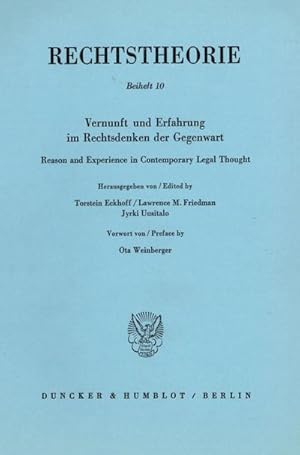 Bild des Verkufers fr Vernunft und Erfahrung im Rechtsdenken der Gegenwart / Reason and Experience in Contemporary Legal Thought. zum Verkauf von BuchWeltWeit Ludwig Meier e.K.