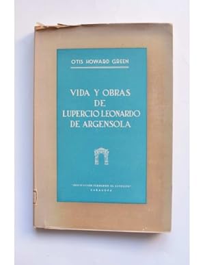 Seller image for Vida y obras de Lupercio Leonardo de Argensola for sale by LIBRERA SOLAR DEL BRUTO