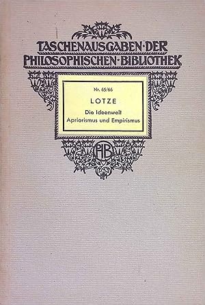 Bild des Verkufers fr Die Ideenwelt Apriorismus und Empirismus. Taschenausgabe der "Philosophischen Bibliothek", Heft 65/66. zum Verkauf von books4less (Versandantiquariat Petra Gros GmbH & Co. KG)