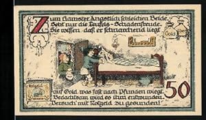 Bild des Verkufers fr Notgeld Gatersleben 1921, 50 Pfennig, Die Gatersleber Kirche und Max, Moritz beim Stehlen zum Verkauf von Bartko-Reher