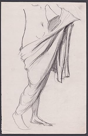 Seller image for (Gewandstudie an weiblichen Akt / Dress study of a female nude / Etude vestimentaire d'un nu fminin / Paphos) - Zeichnung drawing dessin for sale by Antiquariat Steffen Vlkel GmbH