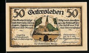 Bild des Verkufers fr Notgeld Gatersleben 1921, 50 Pfennig, Die Gatersleber Kirche, Max und Moritz stehlen Geld zum Verkauf von Bartko-Reher