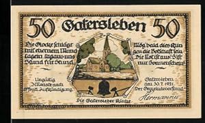 Bild des Verkufers fr Notgeld Gatersleben 1921, 50 Pfennig, Die Gatersleber Kirche, Max, Moritz stehlen Gold zum Verkauf von Bartko-Reher